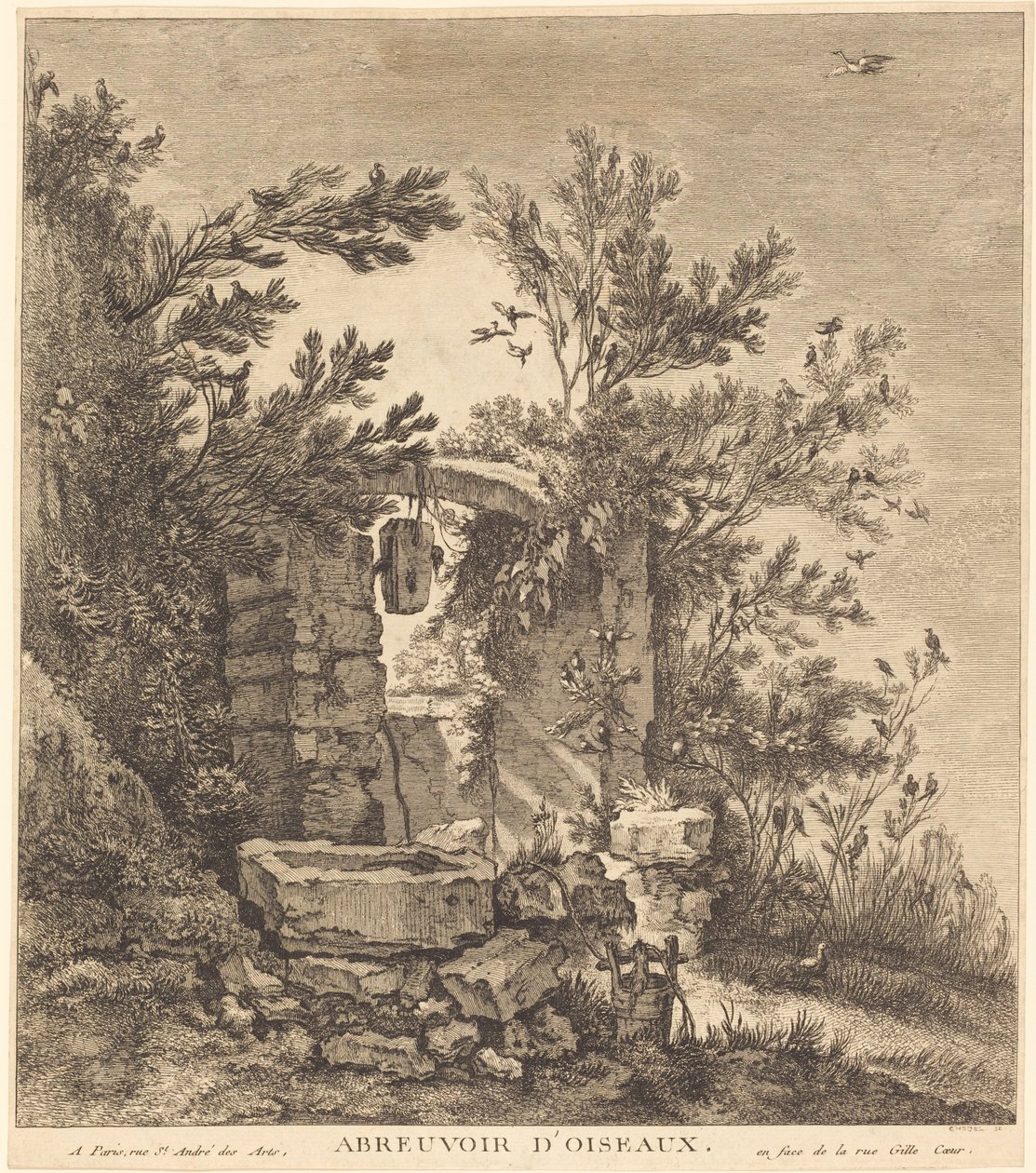 Kuşların Sulama Yeri by Quentin Pierre Chedel after François Boucher