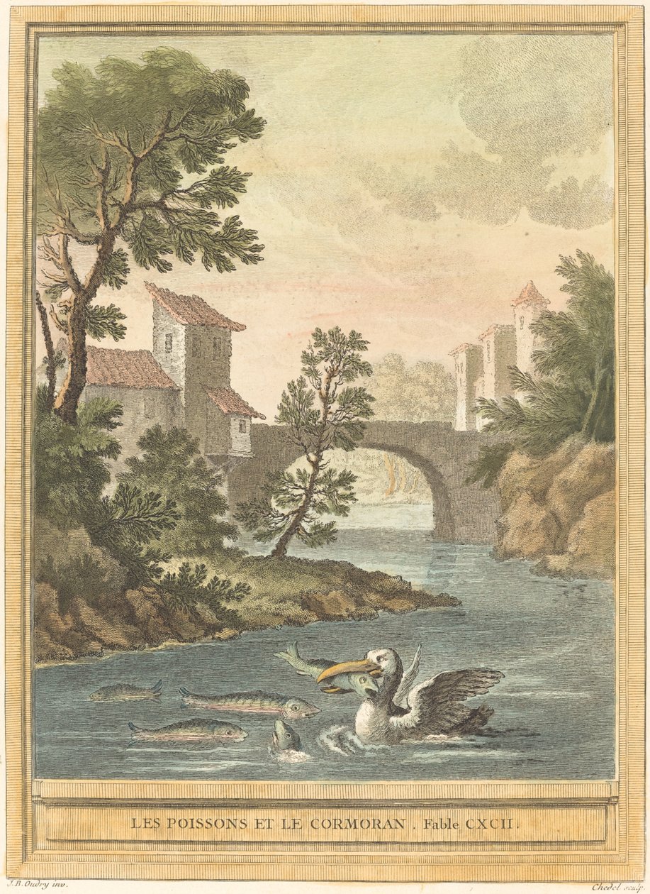 Balık ve Karabatak by Quentin Pierre Chedel after Jean Baptiste Oudry