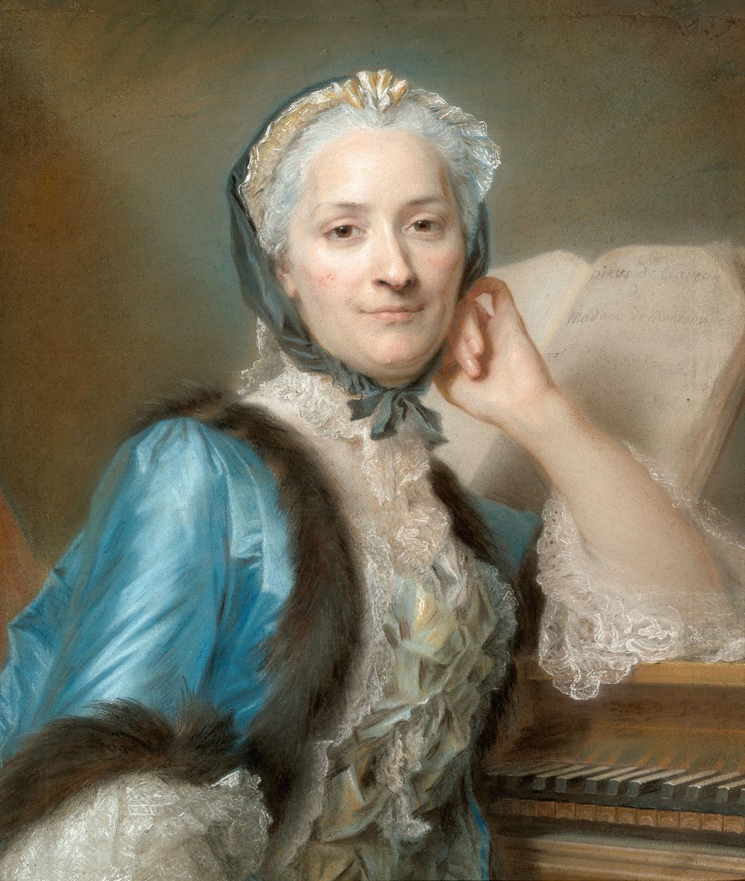 Boucon doğumlu Madame Anne-Jeanne Cassanéa de Mondonville'in portresi (1708-1780) by Quentin de la Latour
