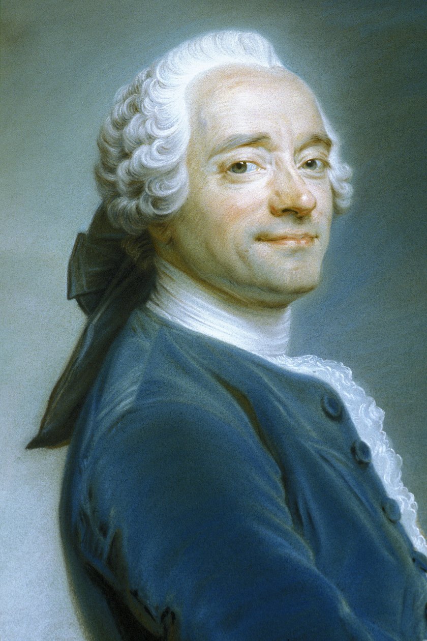 Quentin Latour (1704-1788) - fırfırlı dantel üzerine otoportre, yaklaşık 1751 (pastel) by Quentin de la Latour