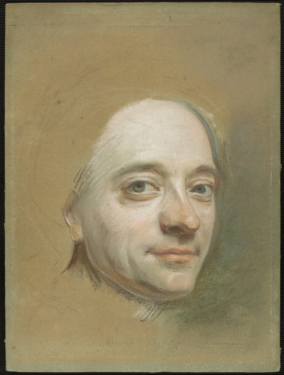 Otoportre, c.1737 (yeşilimsi ten rengi kağıt üzerine pastel) by Quentin de la Latour