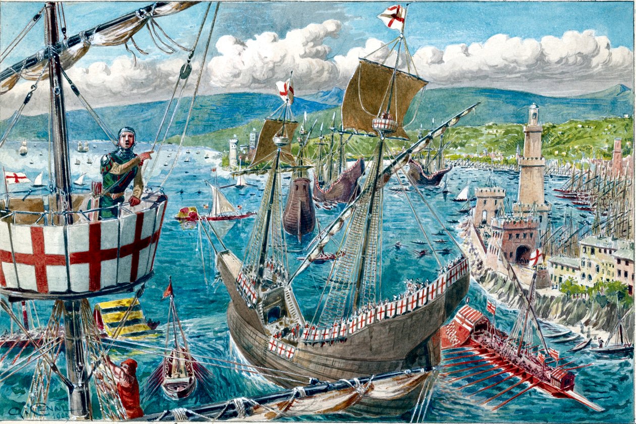 Cenova limanı ve filosu by Quinto Cenni