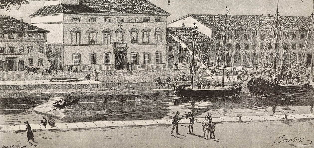 Belediye binası ve liman kanalı, Cesenatico, İtalya, Quinto Cenni