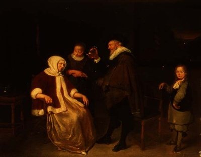 Hasta Kadını Ziyaret Etmek by Quiringh Van Brekelenkam
