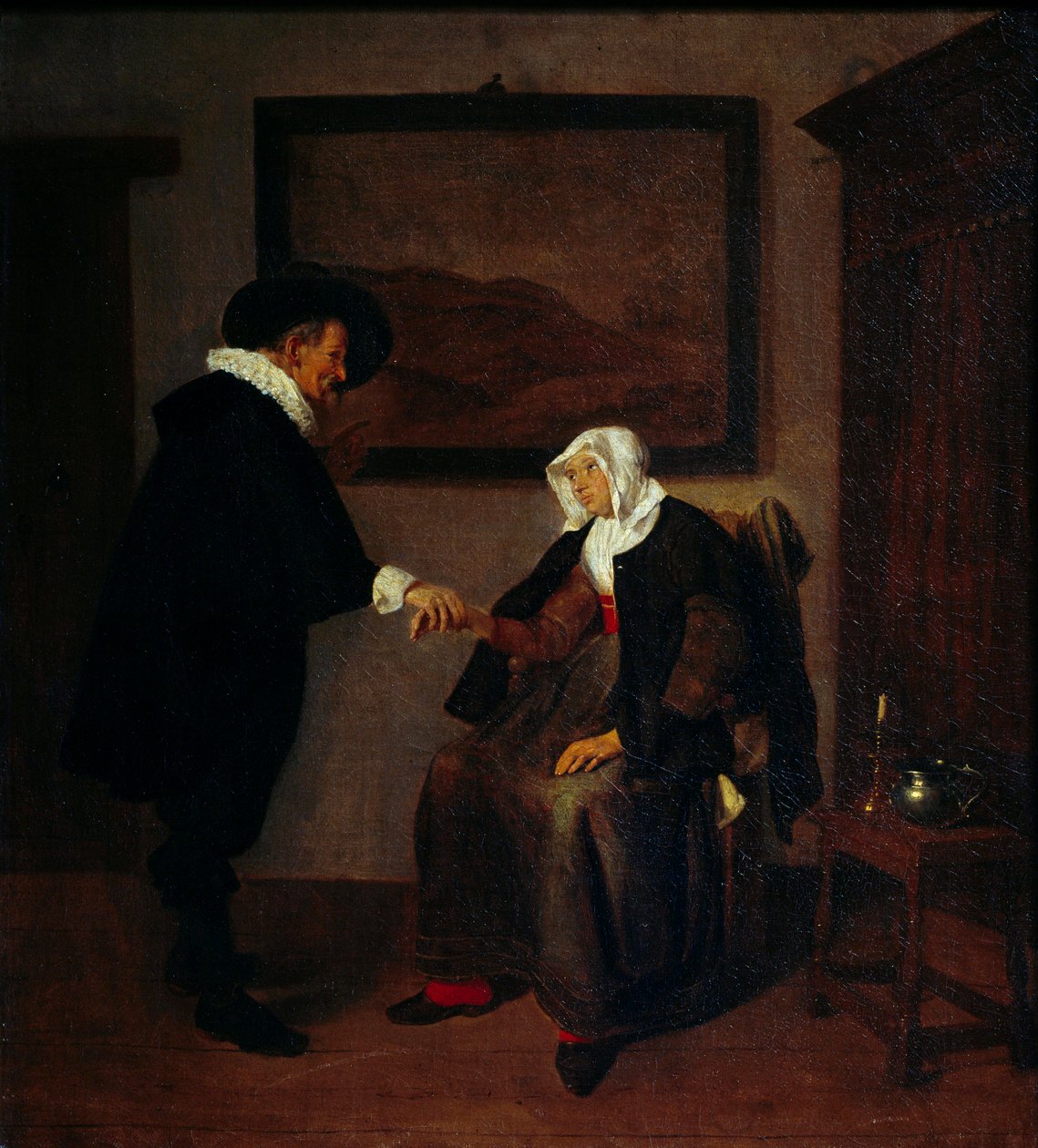 Quiringh Gerritsz Van Brekelenkam tarafından yapılan Danışma Tablosu (yaklaşık 1620-1668). Güneş 0.57x0.52 m by Quiringh Gerritsz. van Brekelenkam