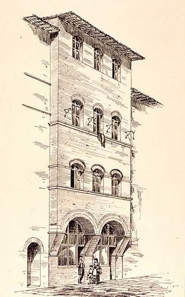 Bir Tuğla Evin Görünümü, Montepulciano, İtalya, 