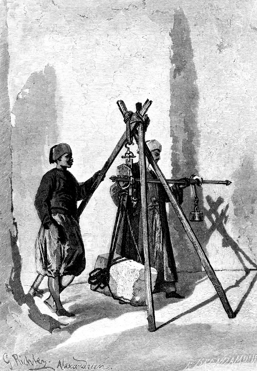 Taş Blokların Tartılması, Mısır, 1880 by R. Brandamour