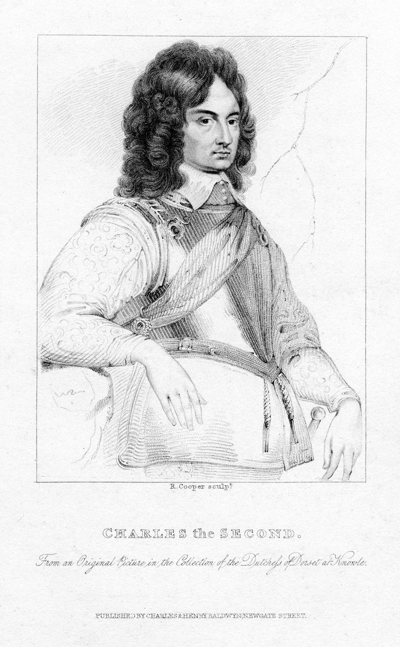 Charles II, İngiltere Kralı, İskoçya ve İrlanda, 19. yüzyıl. by R. Cooper