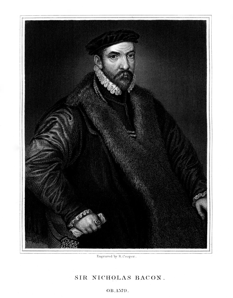 Sir Nicholas Bacon, İngiliz politikacı, 1826. by R. Cooper