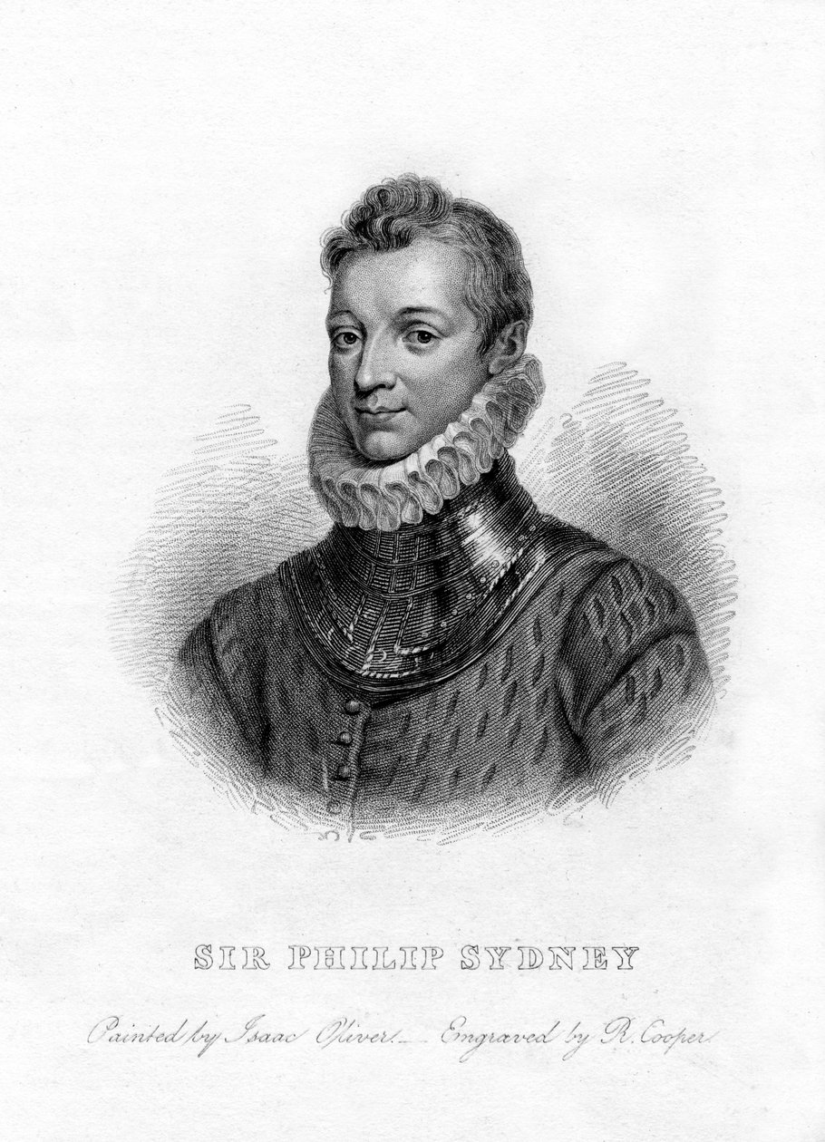 Sir Philip Sidney, İngiliz şair, saray mensubu ve asker, 19. yüzyıl by R. Cooper