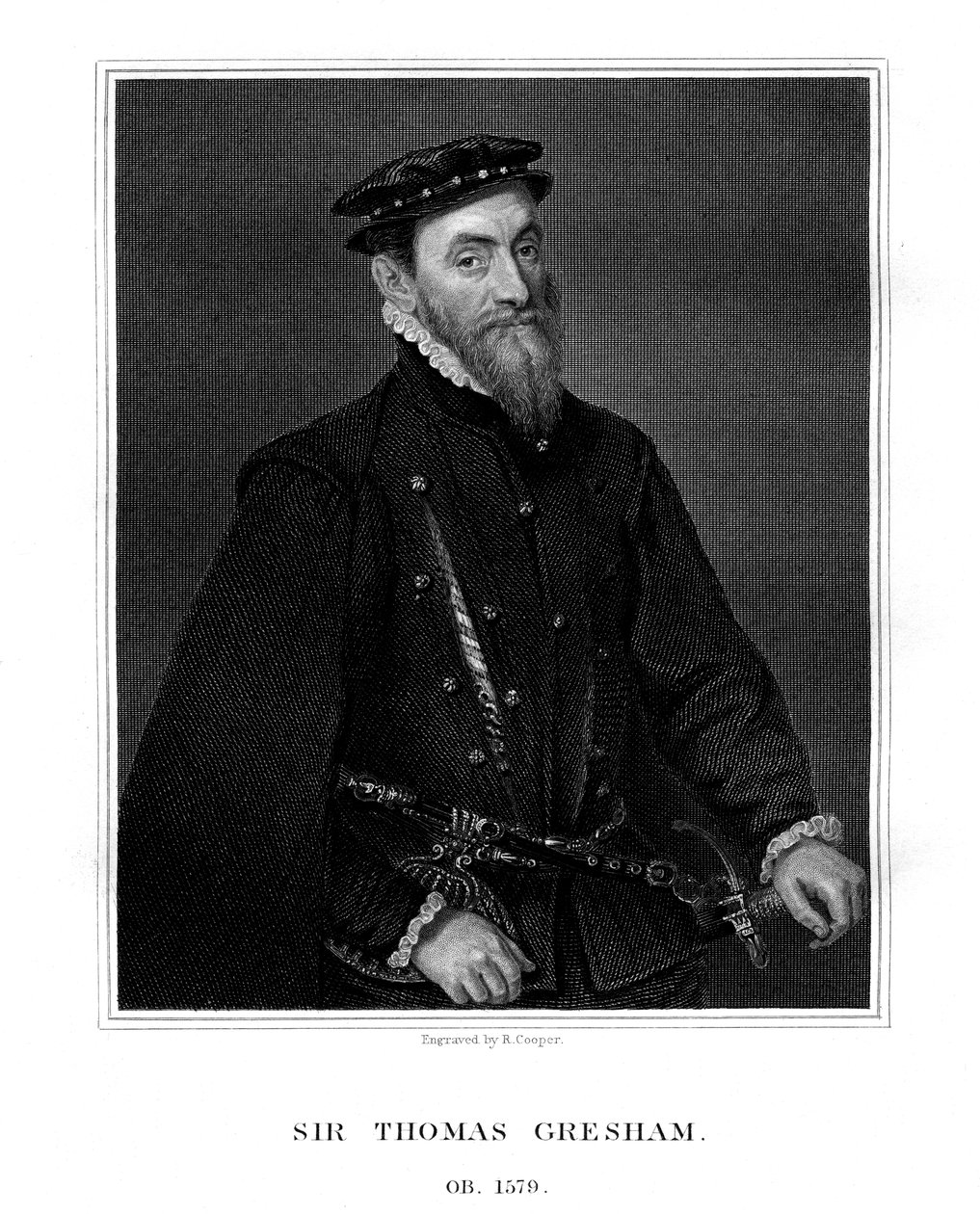 Sir Thomas Gresham, İngiliz tüccar ve finansör, 1823. by R. Cooper