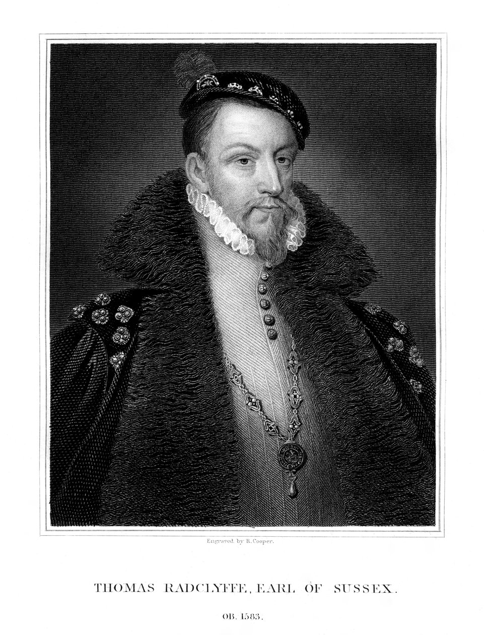 Thomas Radclyffe, Sussex 3. Earl, İrlanda Lord-Teğmen, 1823. by R. Cooper