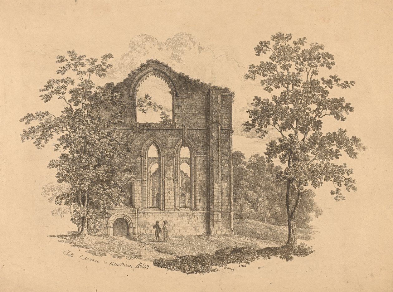 Fountains Abbey Güney Girişi by R. Dunning