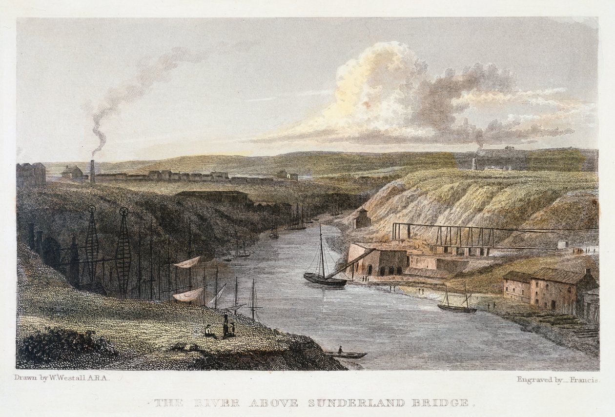 Sunderland Demir Köprüsü üzerindeki Aşınma, c1829. by R Francis