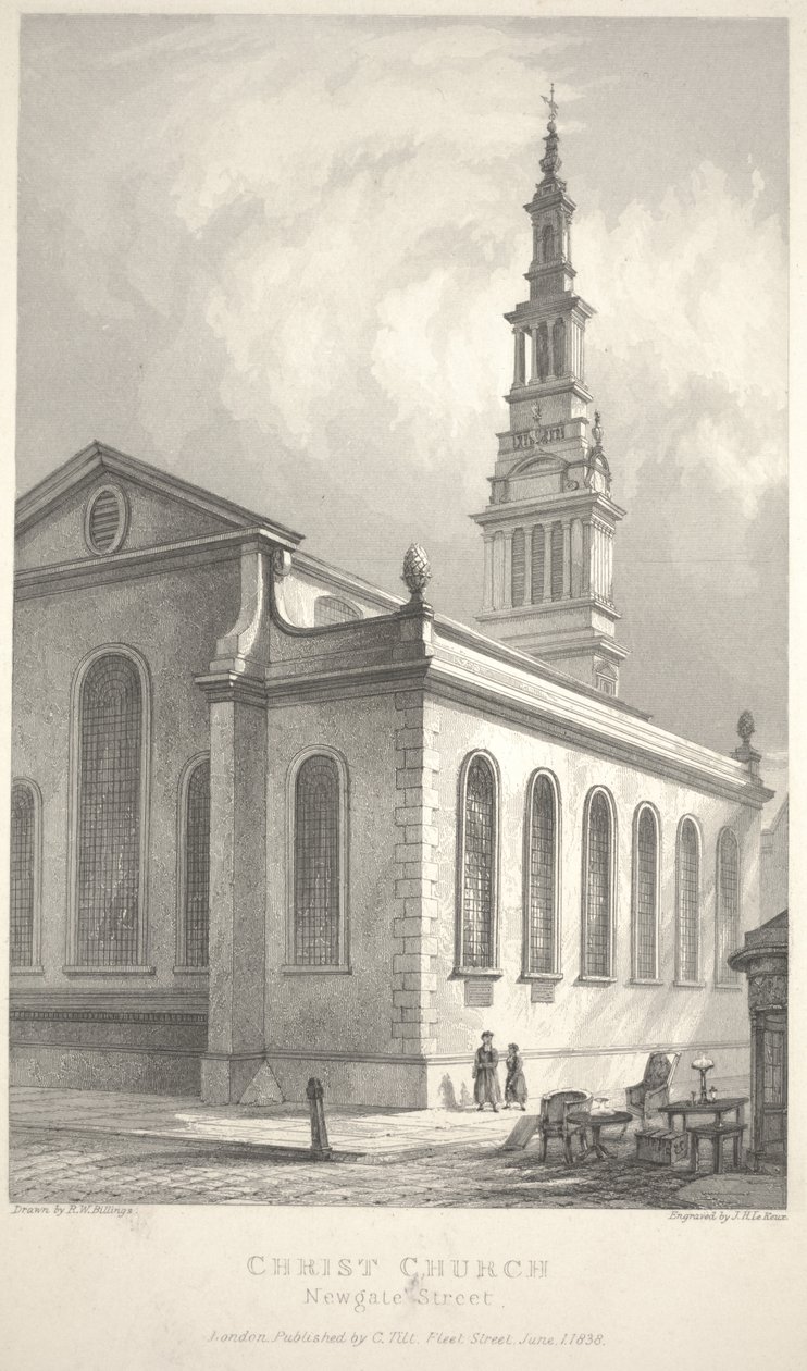 İsa Kilisesi, Newgate Caddesi by R. W. Billings