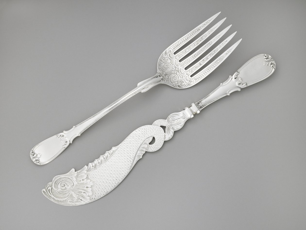 Balık Çatalı ve Bıçağı, c. 1835-1845 (gümüş) by R. and W. Wilson