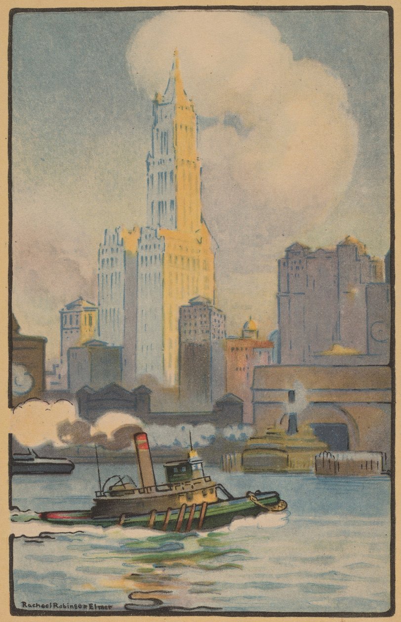 Feribottan Woolworth Binası, 1914. by Rachael Robinson Elmer
