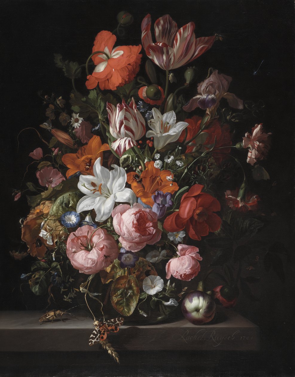 Cam Vazoda Çiçekler, 1704 by Rachel Ruysch