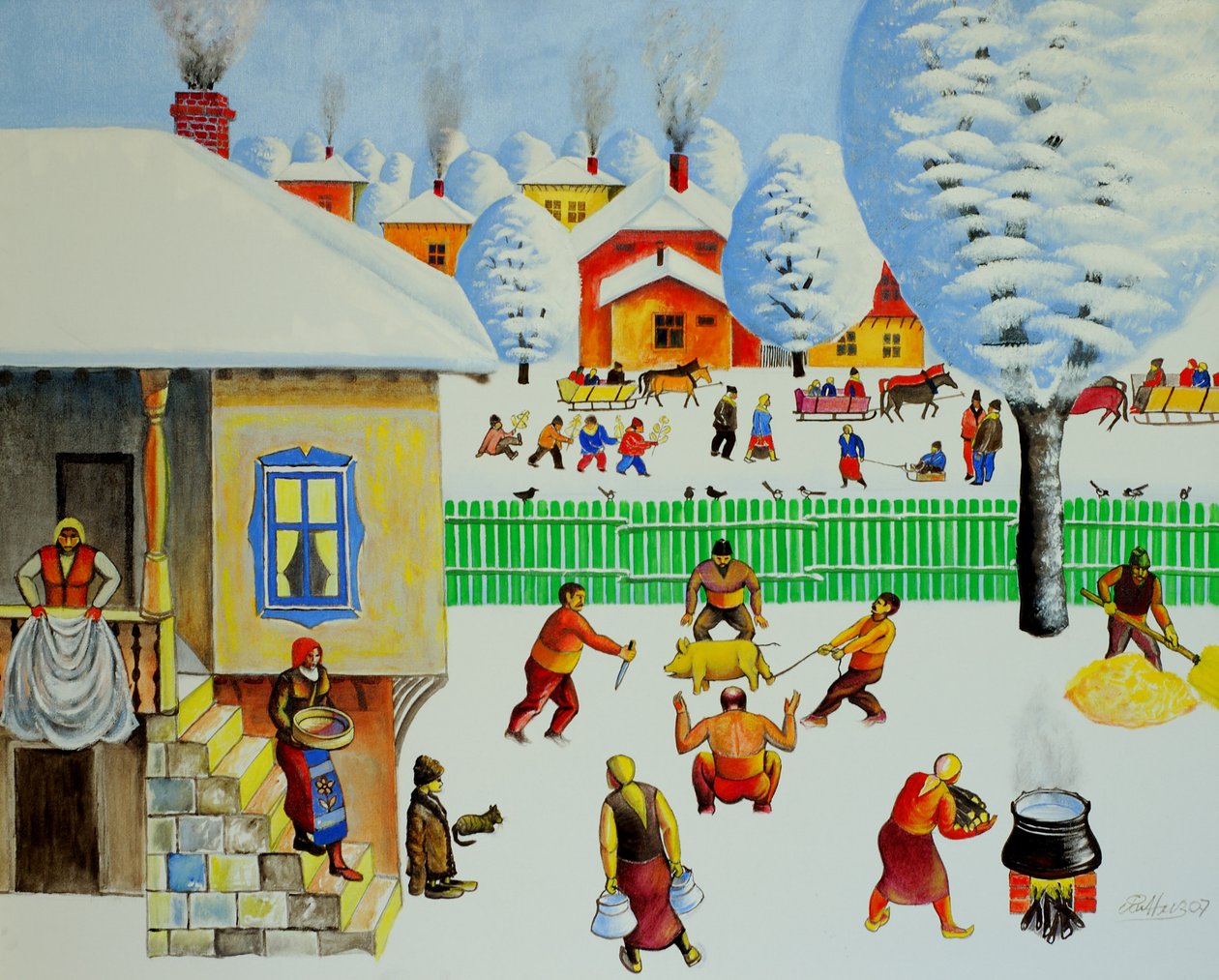 Noel Ağacında, 2006 (tuval üzerine yağlı boya) by Radi Nedelchev