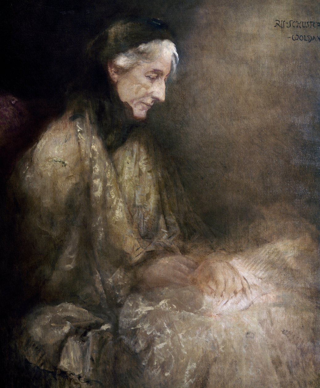 Cosima Wagner'in portresi (1838 - 1930), Richard Wagner'in karısı Franz Liszt'in kızı (tuval üzerine yağlı boya) by Raffael Woldan Schuster