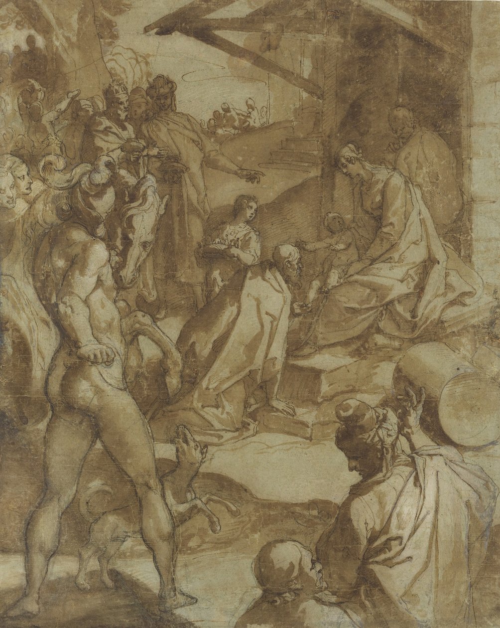 Büyücülerin Tapınması, 1550-78. by Raffaellino da Reggio