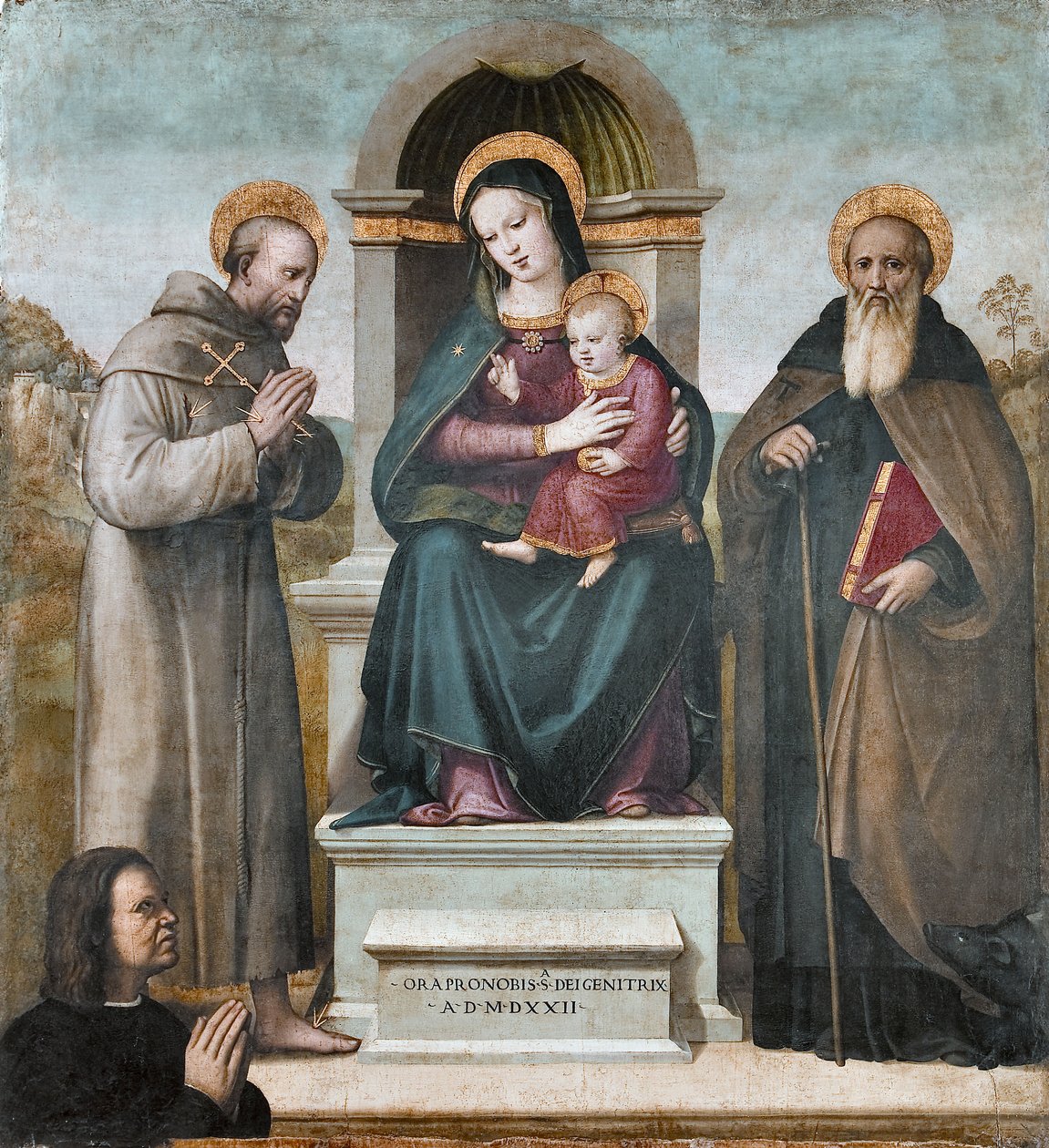 Çocuk ve Azizler ile Enthroned Madonna by Raffaello Piccinelli