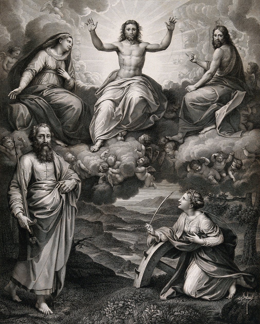 Havari Aziz Paul ile Mesih by Raffaello Sanzio Raphael