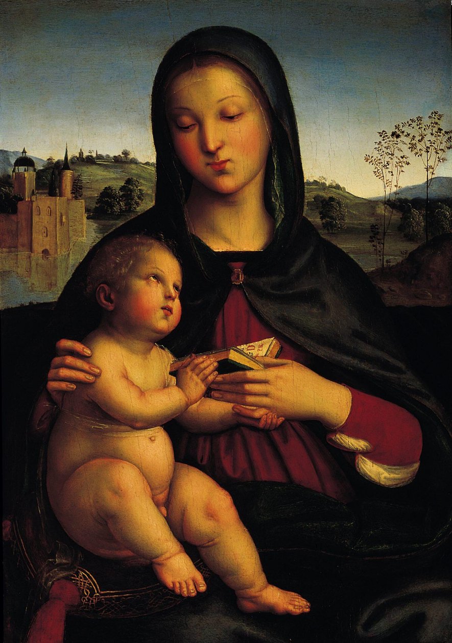 Madonna ve Kitaplı Çocuk by Raffaello Sanzio Raphael