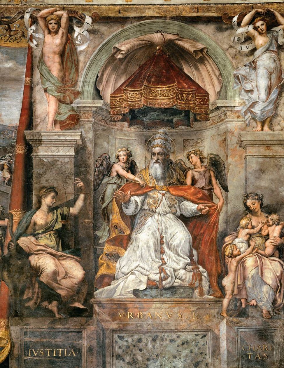Konstantin Salonu, adalet ve hayırseverlik arasında kentsel papa I by Raffaello Sanzio Raphael