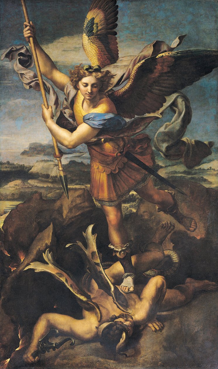 St. Michael Ezici Şeytan, 1518 by Raffaello Sanzio Raphael