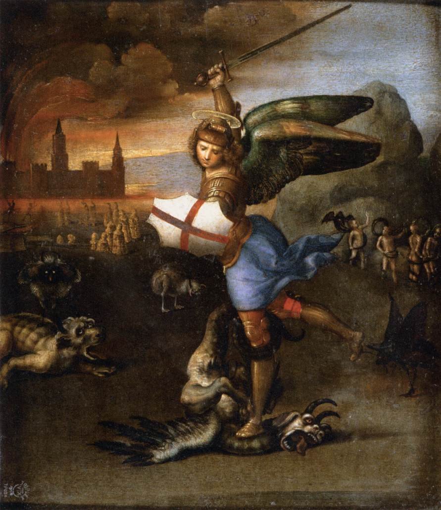 Aziz Michael ve Ejderha by Raffaello Sanzio Raphael
