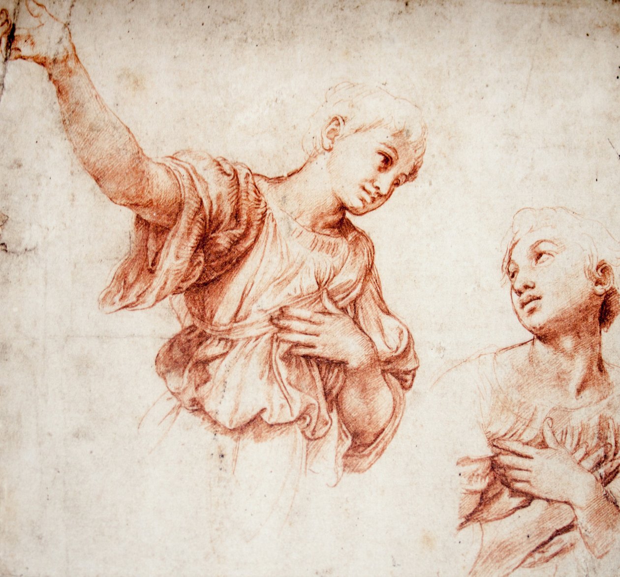 İki Melek için Çalışma by Raffaello Sanzio Raphael