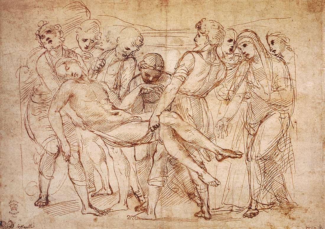 Entombment için Çalışma by Raffaello Sanzio Raphael