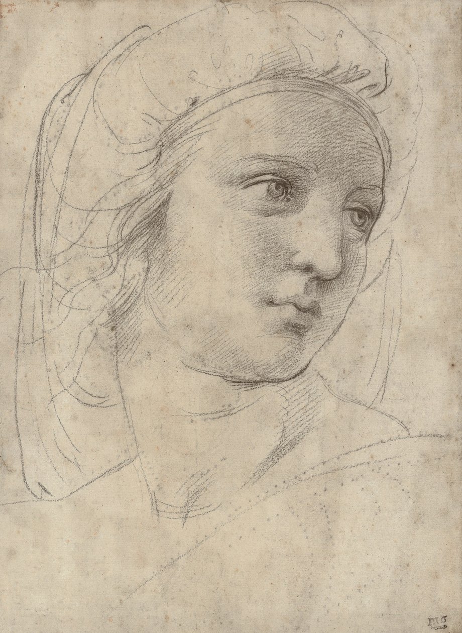 Bir ilham perisinin başı by Raffaello Sanzio Raphael