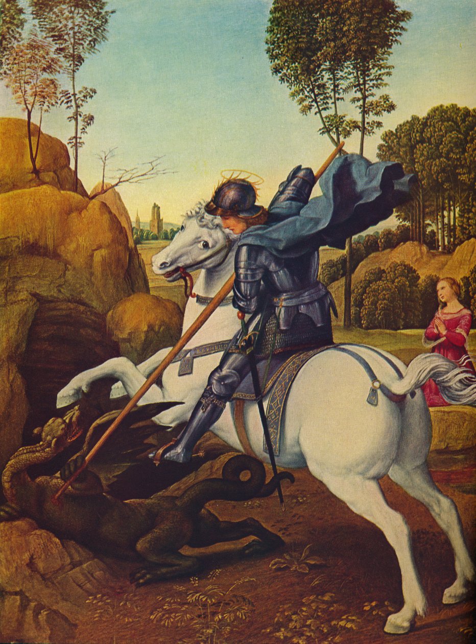 Aziz George ve Ejderha, c1505 by Raffaello Sanzio Raphael