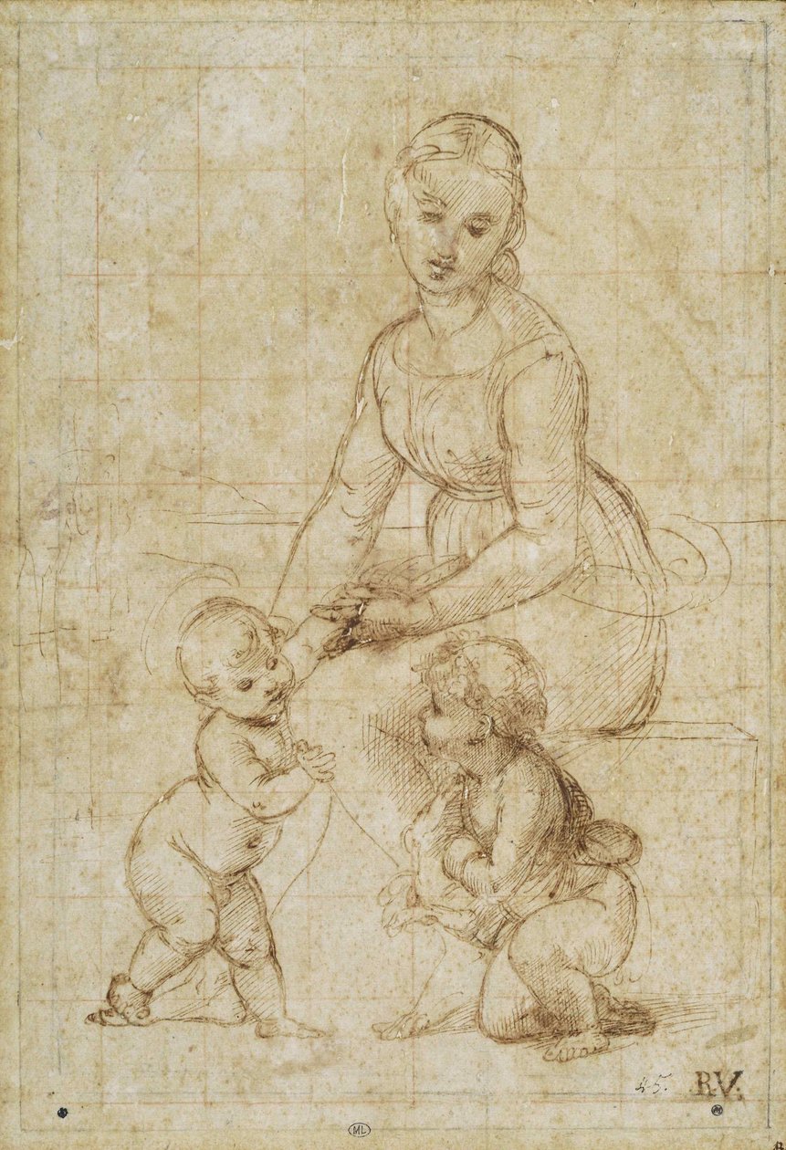 Güzel Bahçıvan için Çalışma, yaklaşık 1506-1507. by Raffaello Sanzio Raphael