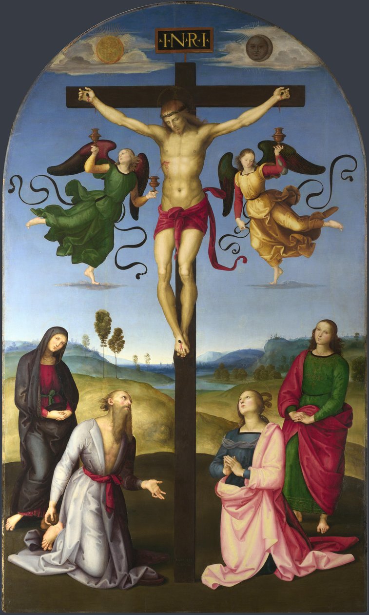 Meryem Ana, Azizler ve Melekler ile Çarmıha Gerilmiş İsa Mond Çarmıha Gerilme, 1502-1503 by Raffaello Sanzio Raphael