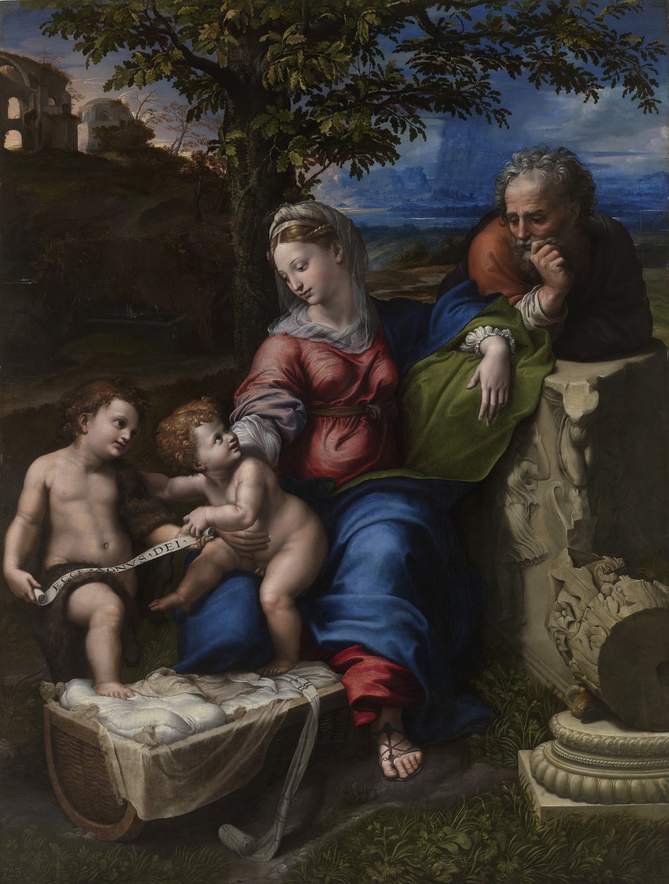 Meşe Ağacının Altında Kutsal Aile, 1518 civarı by Raffaello Sanzio Raphael