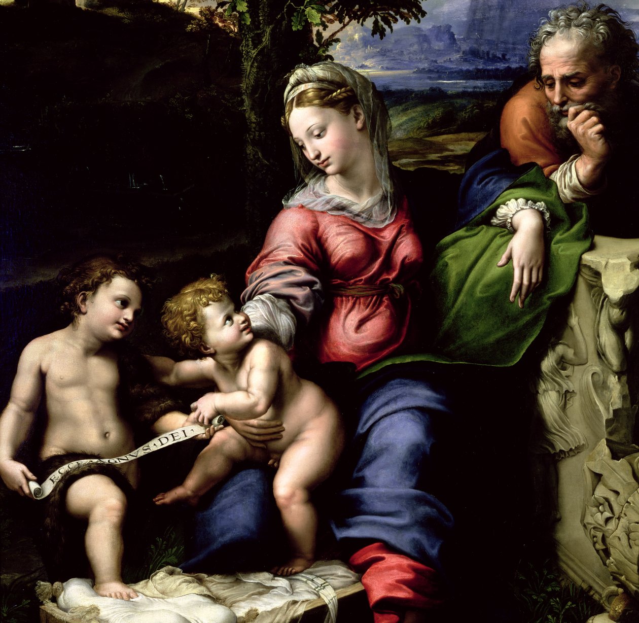 Meşe Ağacının Kutsal Ailesi, c.1518 (56298 detayı) by Raffaello Sanzio Raphael