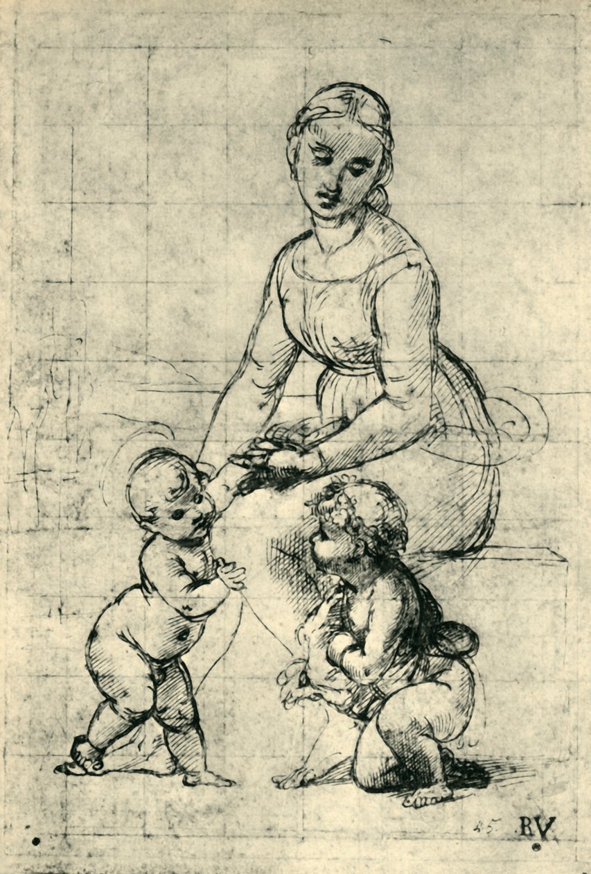 Madonna, İsa Çocuk ve Aziz John, 1507, 1943. by Raffaello Sanzio Raphael