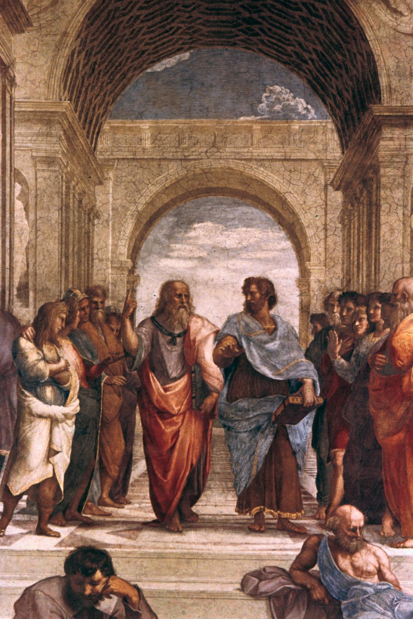 Atina Okulu, Platon ve Aristoteles detayı, 1508-1511 by Raffaello Sanzio Raphael