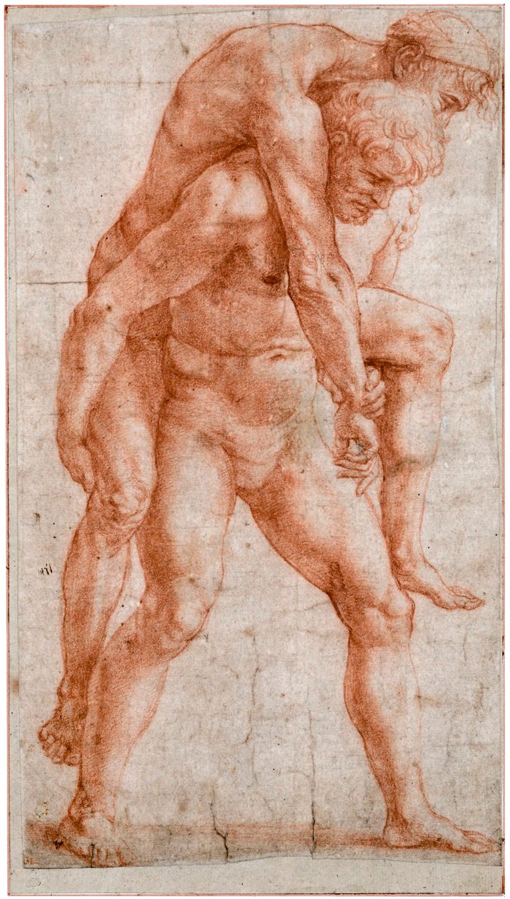 Sırtında Yaşlı Bir Adam Taşıyan Genç Adam Aeneas ve Anchises, yaklaşık 1514 by Raffaello Sanzio Raphael
