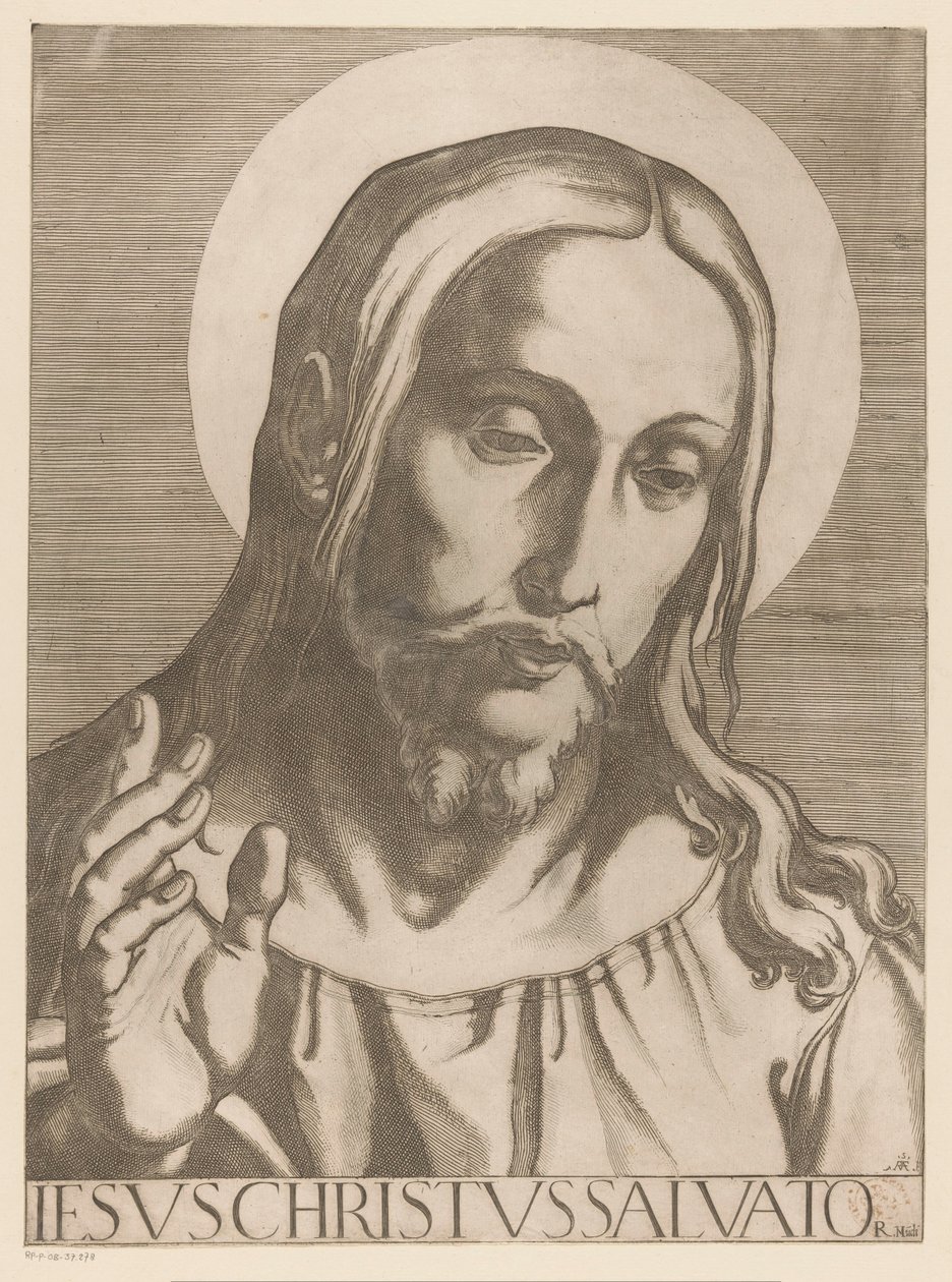 İsa Kurtarıcı İsa Mesih Mudi (nesnedeki başlık) Christ, Mary en de twaalf apostelen (dizi adı) Kutsal Apostolik Koleji (dizi başlığı) by Raffaello Schiaminossi