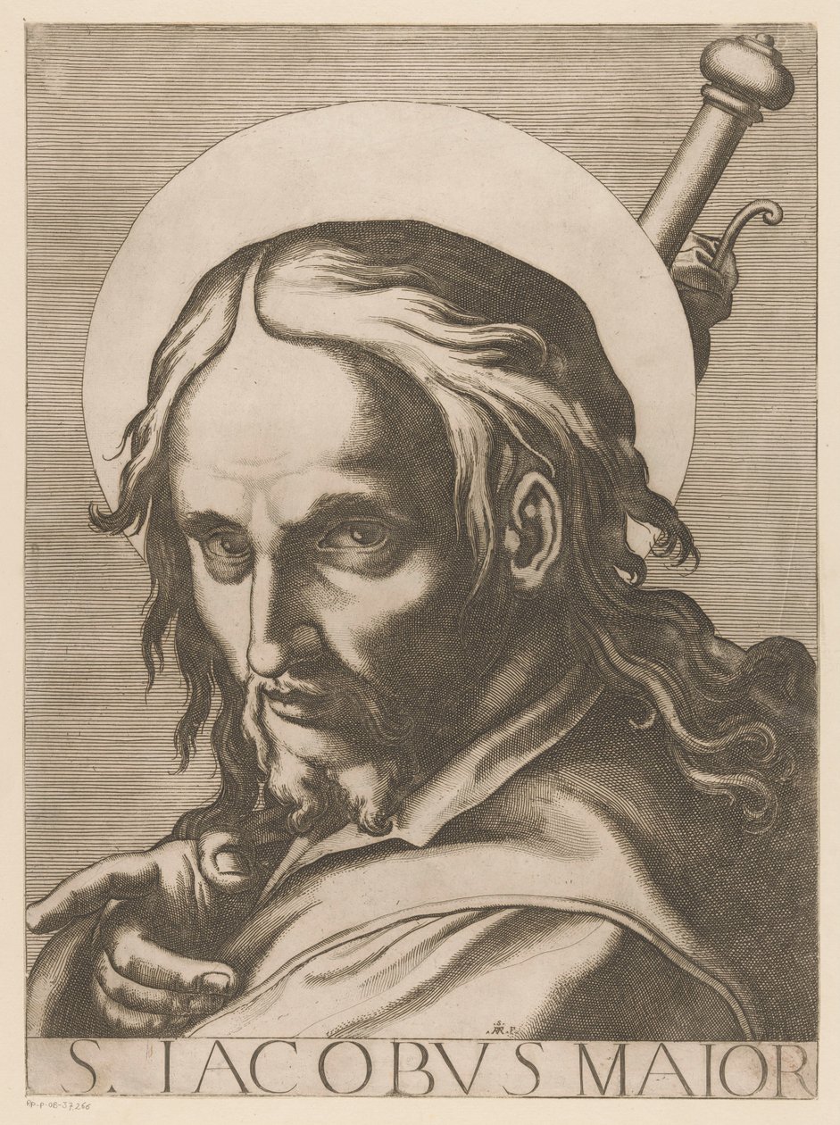 Heilige Jakobus de Meerdere S. James Maior (nesne üzerindeki başlık) Christ, Maria en de twaalf apostelen (dizi başlığı) Il kutsanmış havari koleji (dizi başlığı) by Raffaello Schiaminossi