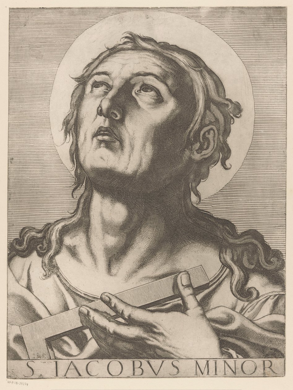 Heilige Jakobus de Mindere S. James Minor (nesne üzerindeki başlık) Christ, Mary en de twaalf apostelen (dizi adı) Kutsal Apostolik Koleji (dizi başlığı) by Raffaello Schiaminossi