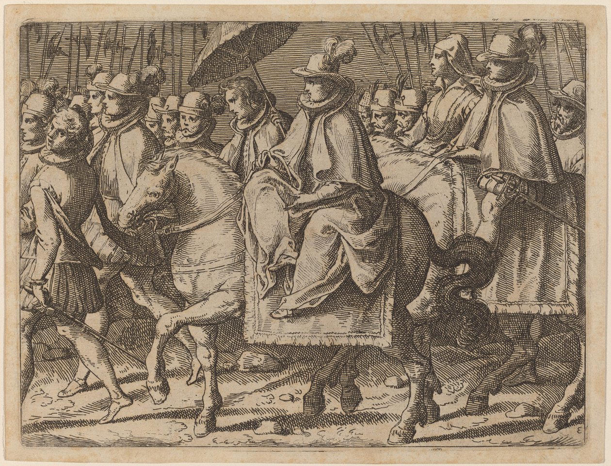 Avusturyalı Margaret At Sırtında by Raffaello Schiaminossi