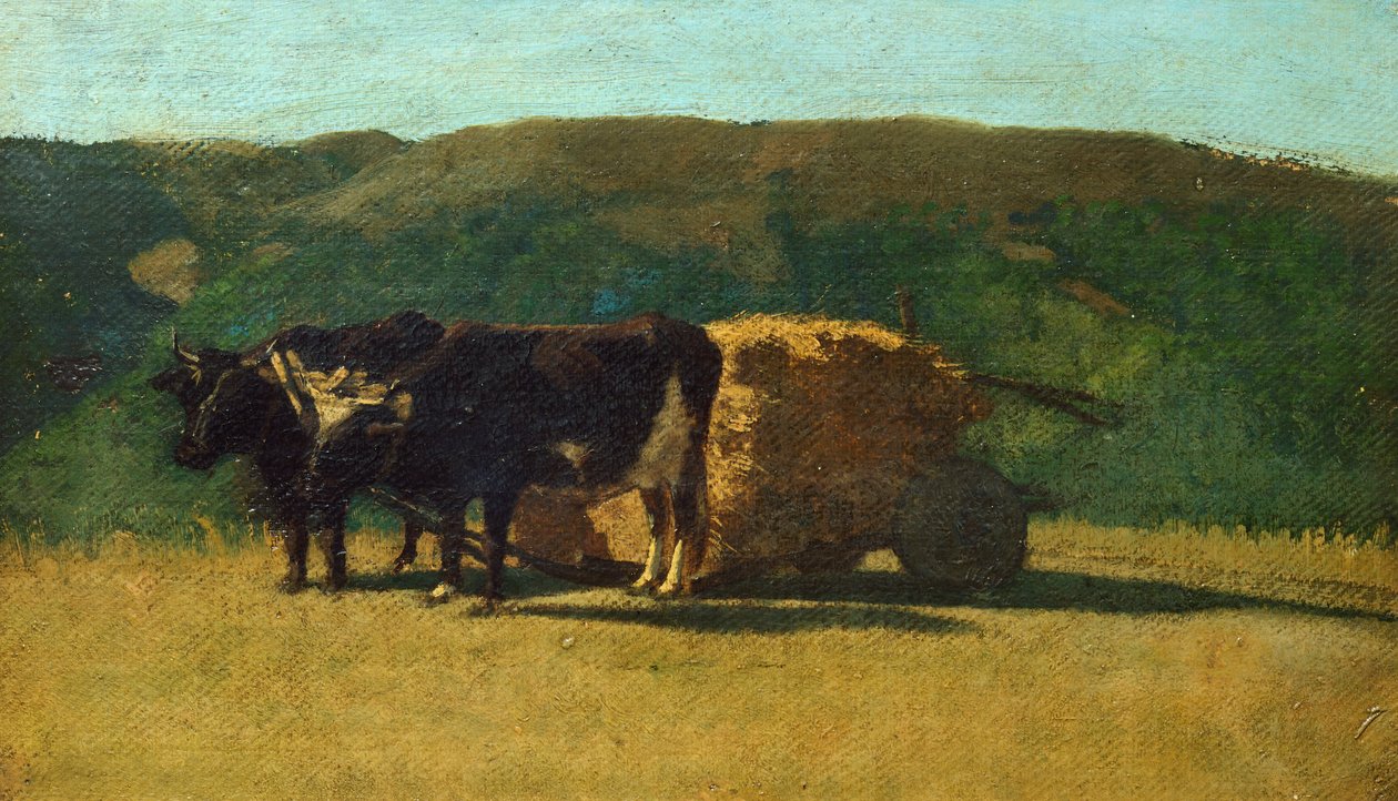 Kara öküz vagonu çeken, Raffaello Sernesi (1838-1866) by Raffaello Sernesi