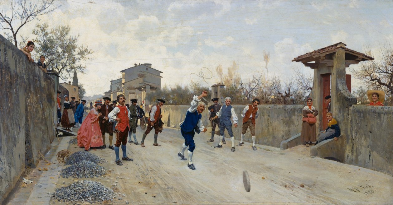 Ruzzola oyunu by Raffaello Sorbi