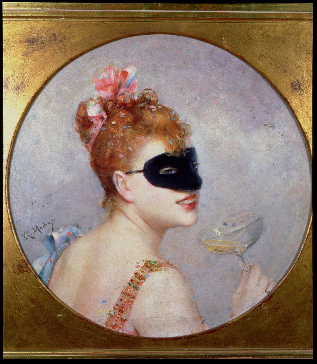 Maskeli kadın (tuval üzerine yağlı boya) by Raimundo de Madrazo y Garreta
