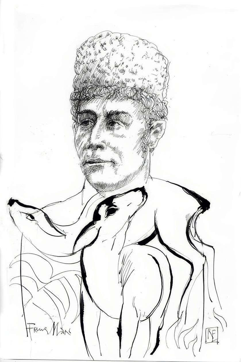 Franz Marc / çizim Rainer Ehrt by Rainer Ehrt